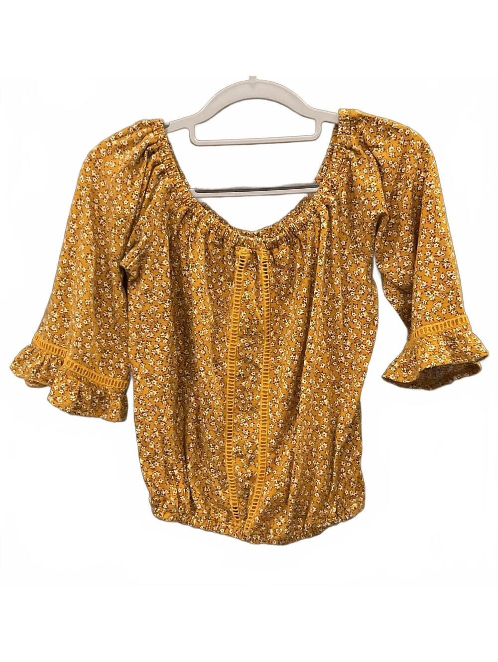 Papermoon Womens Elastic Neck/waist Long Sleeve Blouse Size M